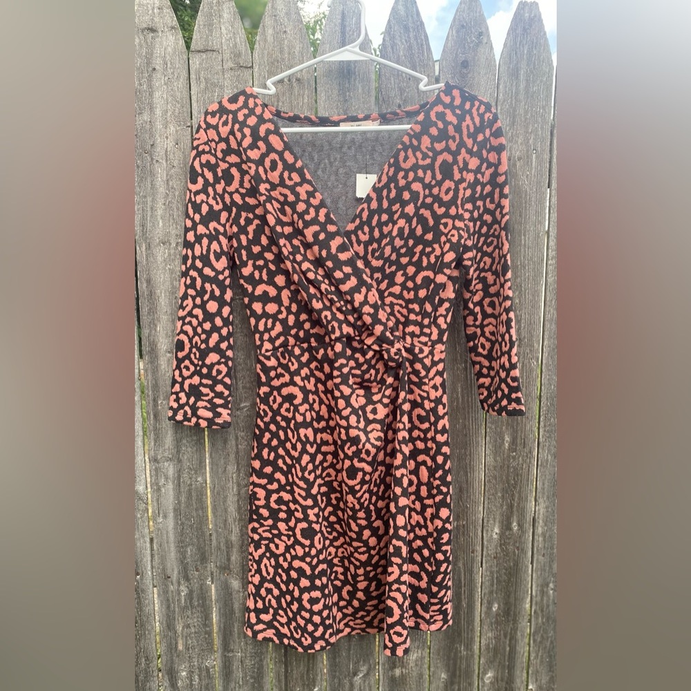 Leopard Print Wrap Dress NWT